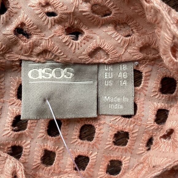 NWT ASOS maternity shirt size 14 blush color long sleeved smocked top mock neck - Picture 9 of 12